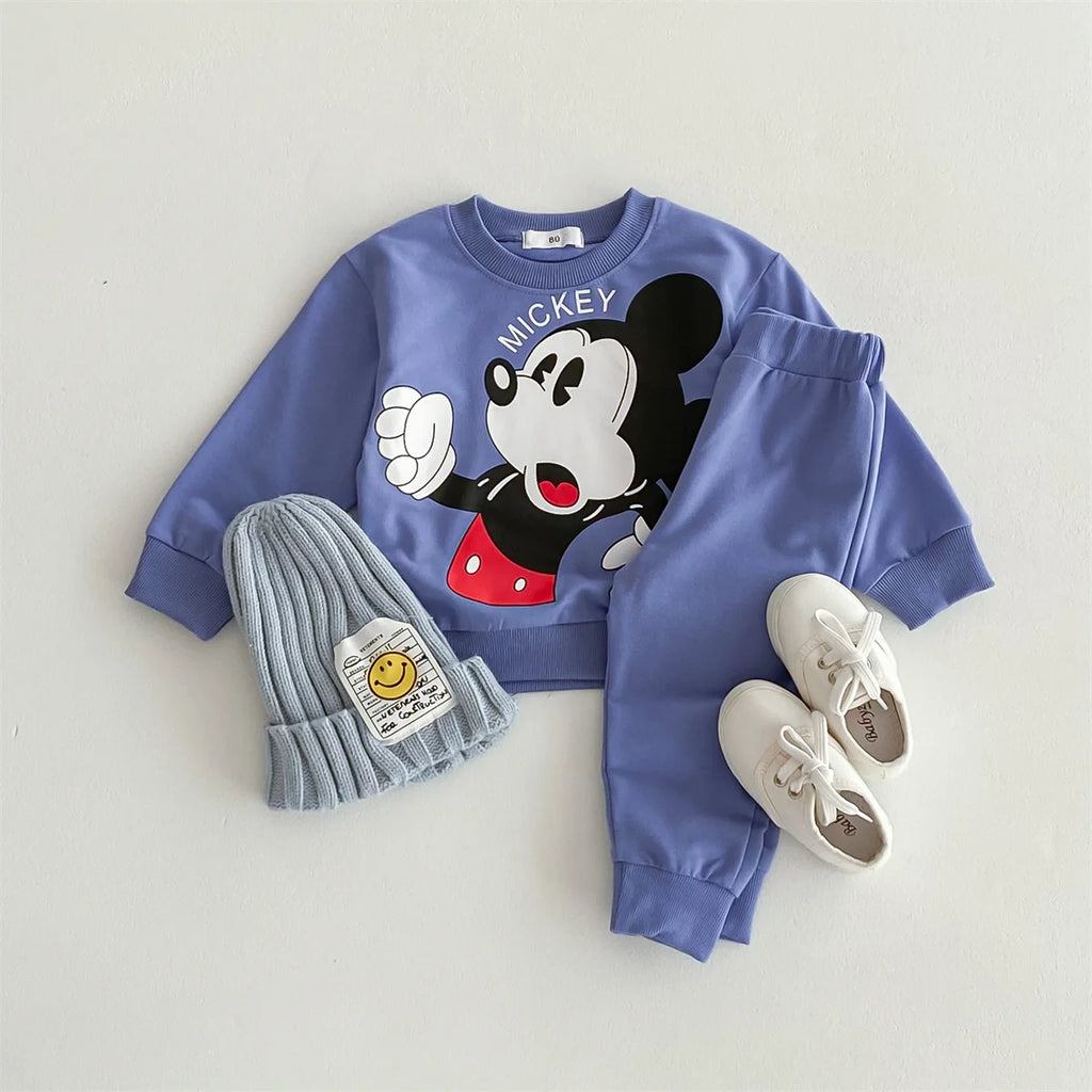 Cartoon Pattern Baby Girls And Boys Long Sleeve Suit Toddler Sweatshirts Outfits Spring Autumn Children's Clothes Tracksuits