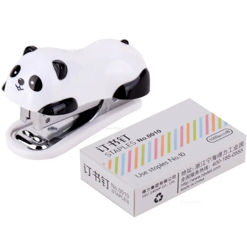 Mini Stapler Set with Staples Cute Rabbit Bear Paper Binder Stationery Office Binding Tools School Supplies