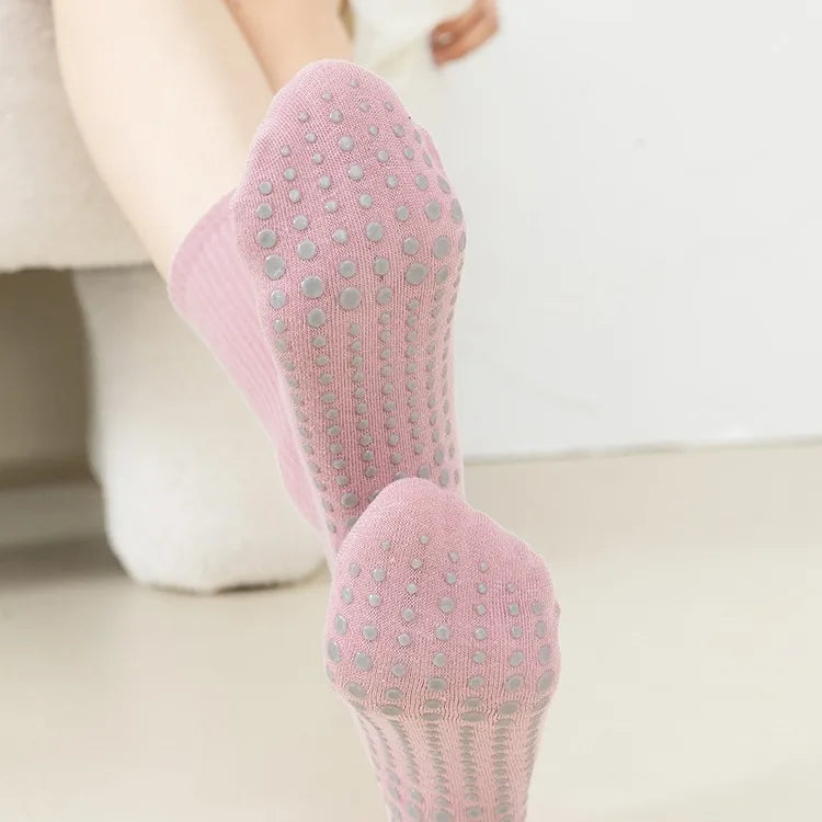 1Pair Yoga Socks for Women Nylon Pure Cotton Non Slip Section Bandage Sports Ballet Dance Sock Moisture Absorption Perspiration