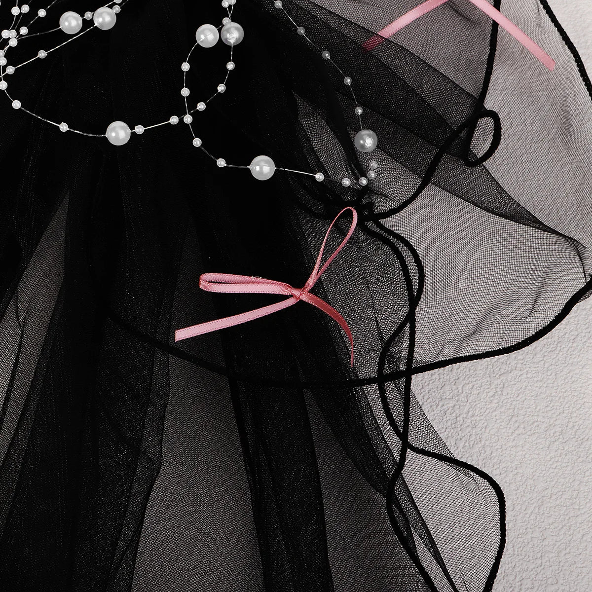 Double Layer Mesh Tulle Solid Color Women Short Wedding Veil with Clip Ribbon Edge Center Cascade Bride Headpiece Party