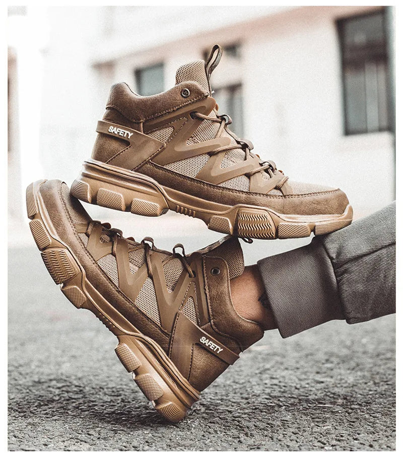 Safety Shoes Universal Breathable Outdoor Work Boots Steel Toe Anti-smash Puncture Proof Working Protective Sneakers for Men