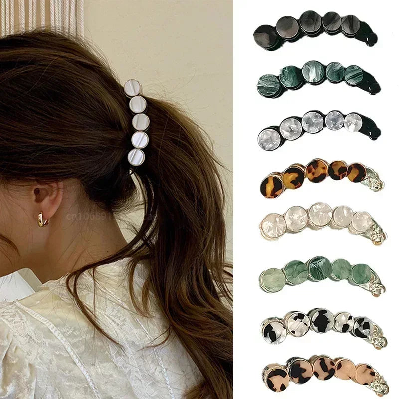 Hair Accessories Simple Banana Clip Elegant Women Acetate Leopard Ponytail Holder Hair Clip Casual Tortoiseshell Hairpin 머리핀