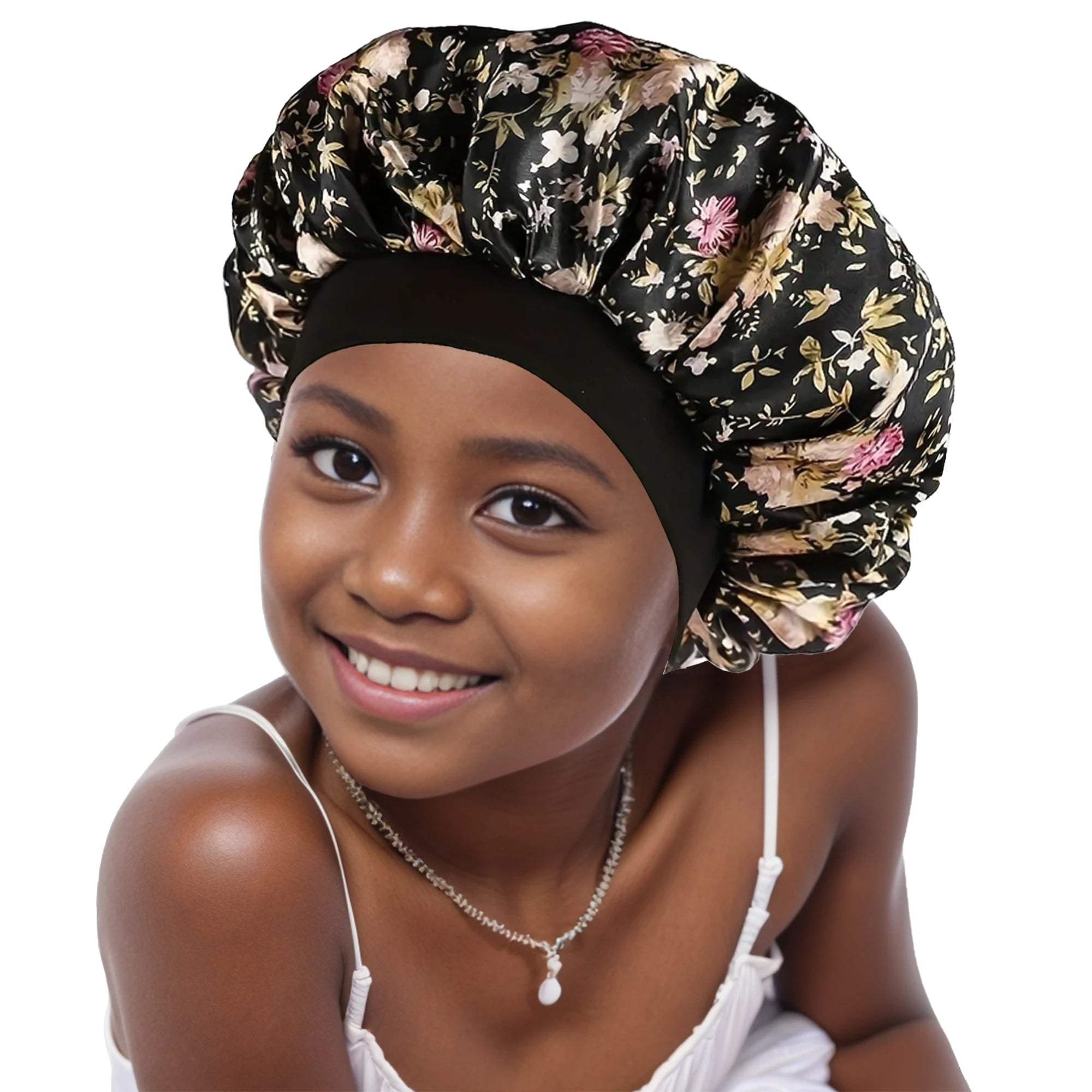 Children Bonnet New Wide Edge Elastic Butterfly Printing Sleep Fashion Leisure Home Comfortable Nightcap Hair Cap