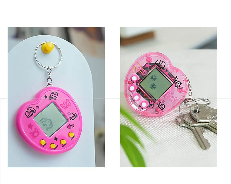 1PCS Transparent Electronic Pets Game Handheld Game Console Toy Virtual Cyber Digital Pet Pixel Funny Gift Play Toy