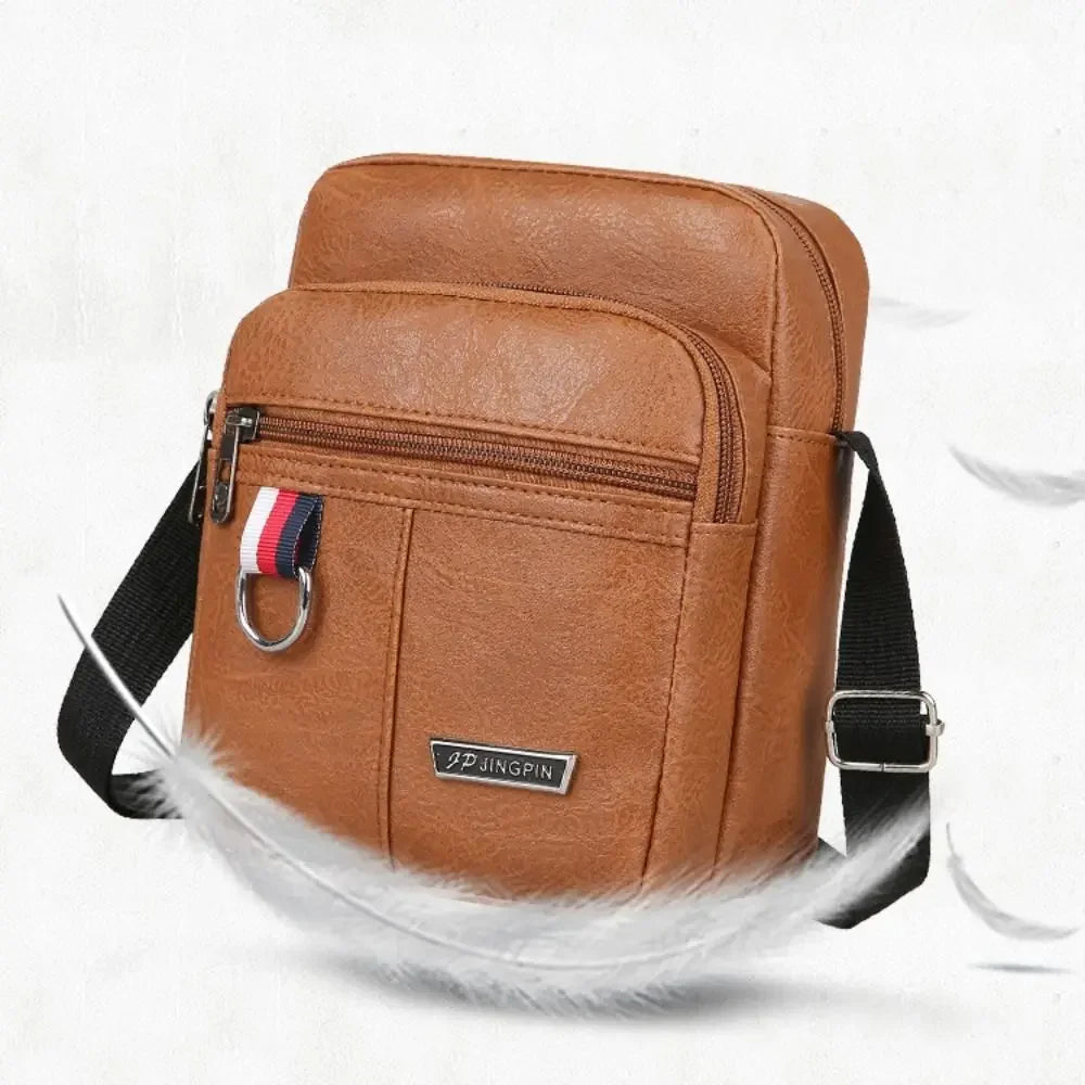 PU Leather Men's Bag Casual New Large Capacity Waterproof Handbag Brown Black Shoulder Messenger Bags Outdoor
