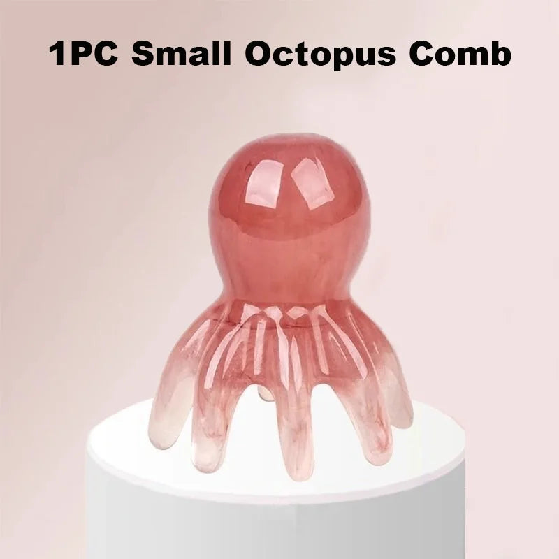 Octopus Massage Comb 8/14 Tooth Resin  Korean Hair Care Acupressure Stress Relief Anti-Hair Loss Portable Head Massager for Home