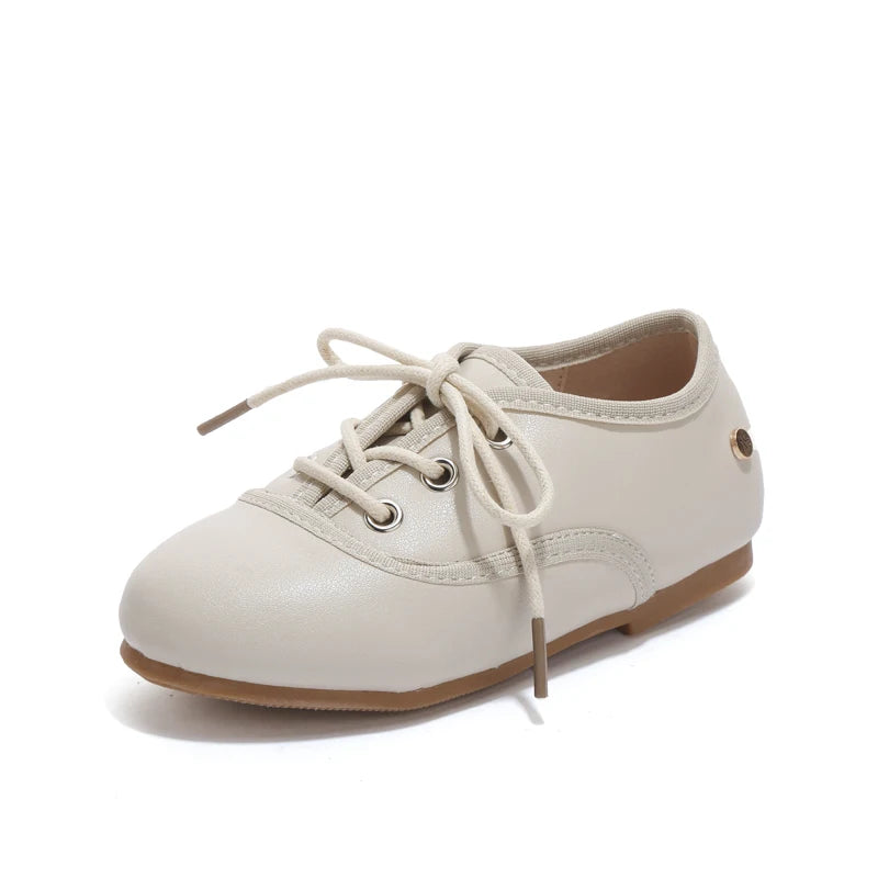 AS New Kids Shoes Children Beige Shoes Baby Boys Leather Shoes Toddler Princess Flats Girls Oxford Fashion Platform Mary Jane