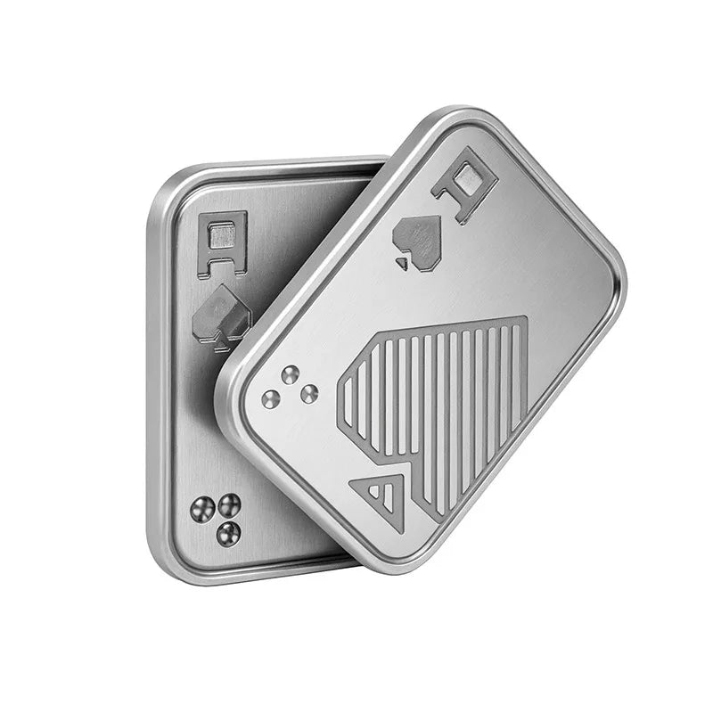 Stress Relief Push Card Metal Fingertip EDC Poker A K King Gyro Toy for Office Adults Anti Anxiety Fidget Papa Coin