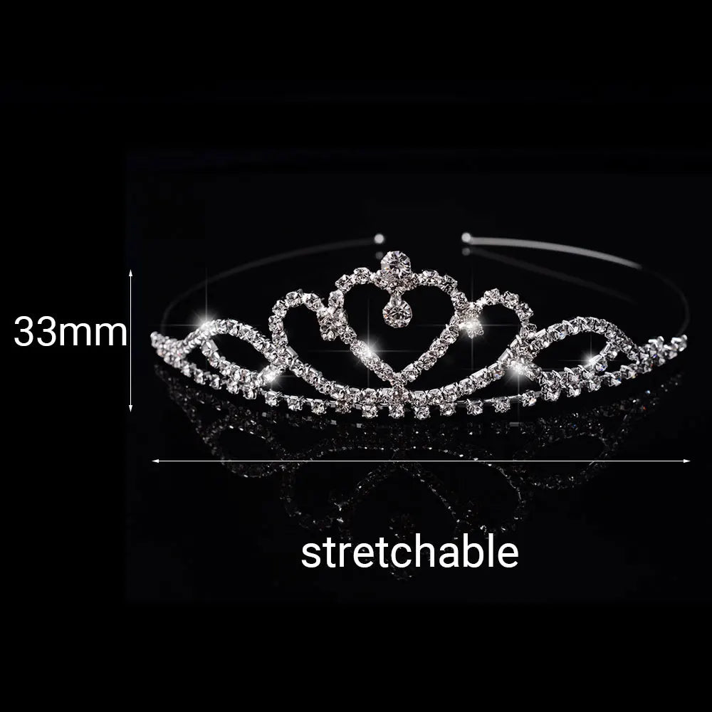 Princess Children's Tiara Red Bride Crown Floral Wedding Bridal Hair Accesories Golden Hair Jewelry Headdress