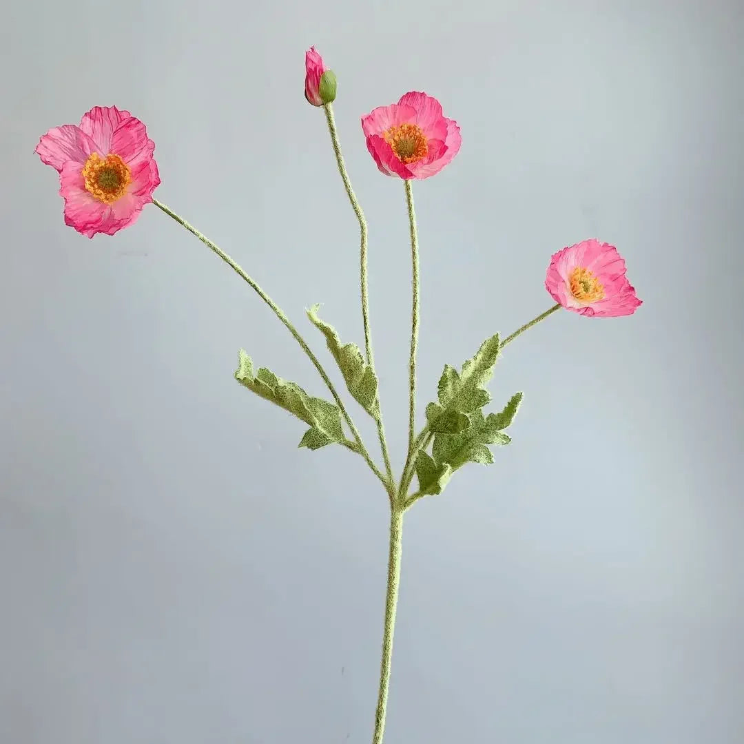 Artificial Flowers Fake Poppy Silk Flowers Long Stem Housewarming Garden Table Wedding DIY Party Wedding Bridal Bouquet Decor