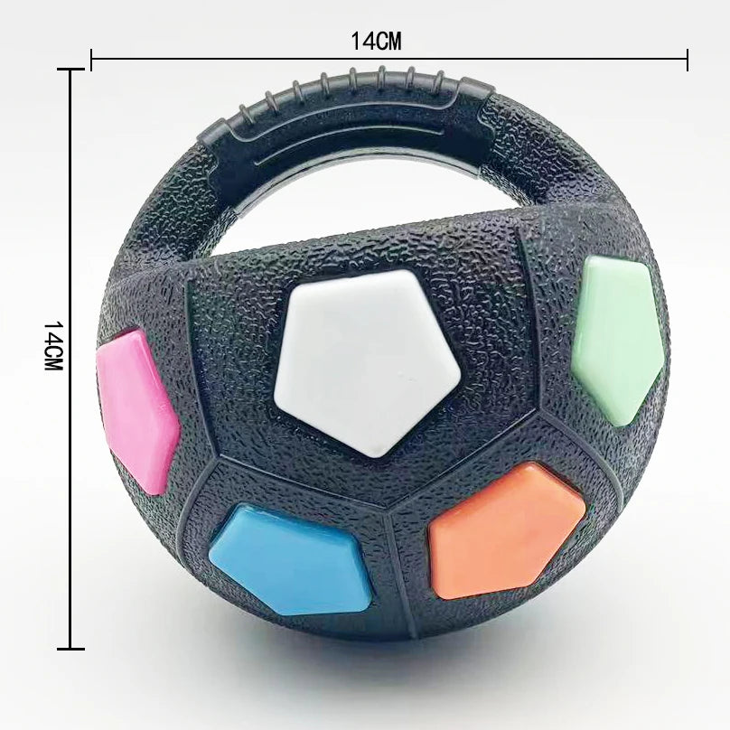 New football tennis ball shaped pet dog toys, durable teething relief to accompany outdoor training squeak toys