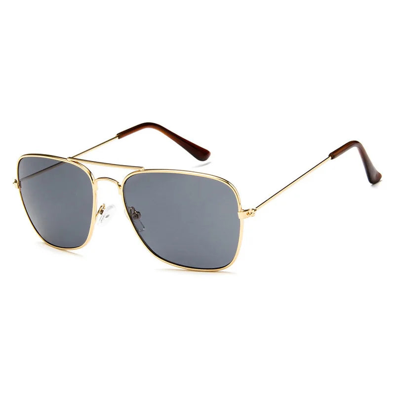 Shonemes Square Sunglasses Vintage Double Bridge Driving Shades Metal Frame Outdoor UV400 Sun Glasses for Men Women