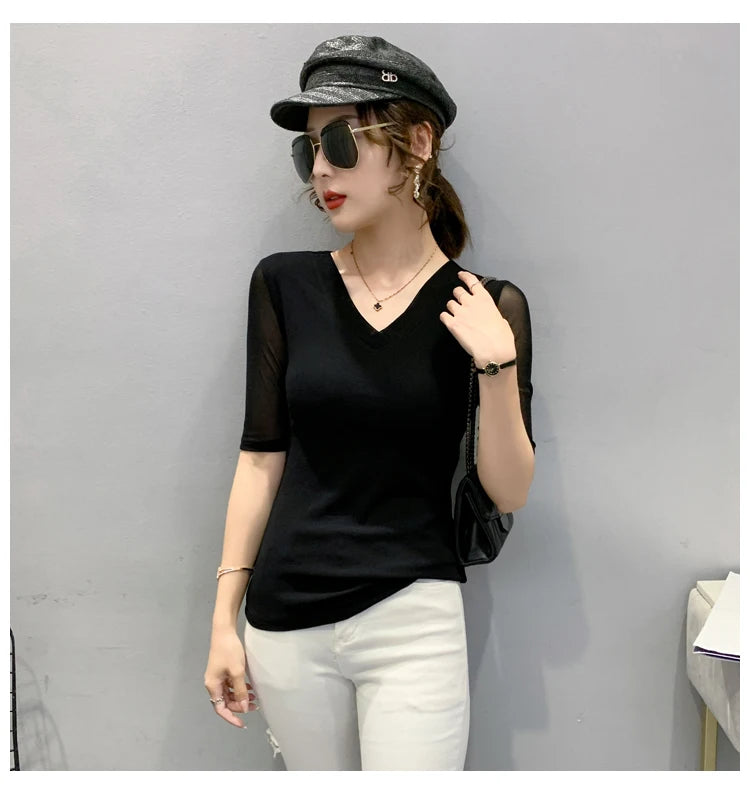 Women's Slim Fit V-Ne T-irt Me Inner Wear Top Spring Autumn Season Faionable Base irt Breathable Wear Resistant