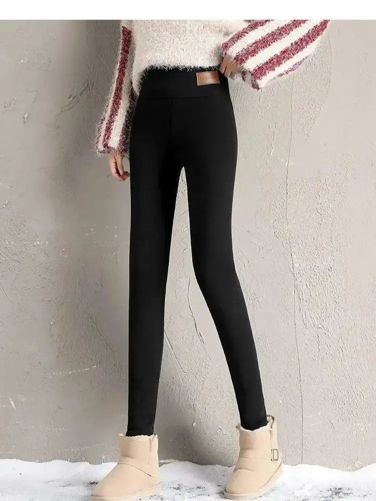 Winter Women Leggings Fleece Lined Velvet Keep Warm Pants High Waist Leggings Women Solid Comfortable Stretchy Thermal Plus Size