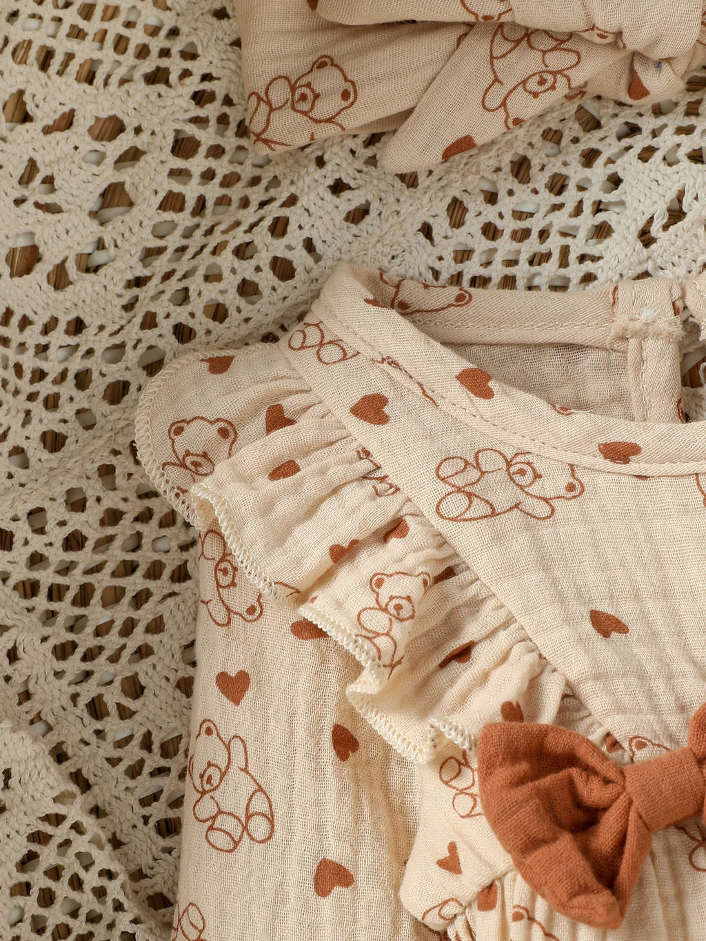 Baby Girl's All Seasons Long Sleeve Print Floral With Bow Daily Jumpsuit For Newborn-6M Clothes +Headband