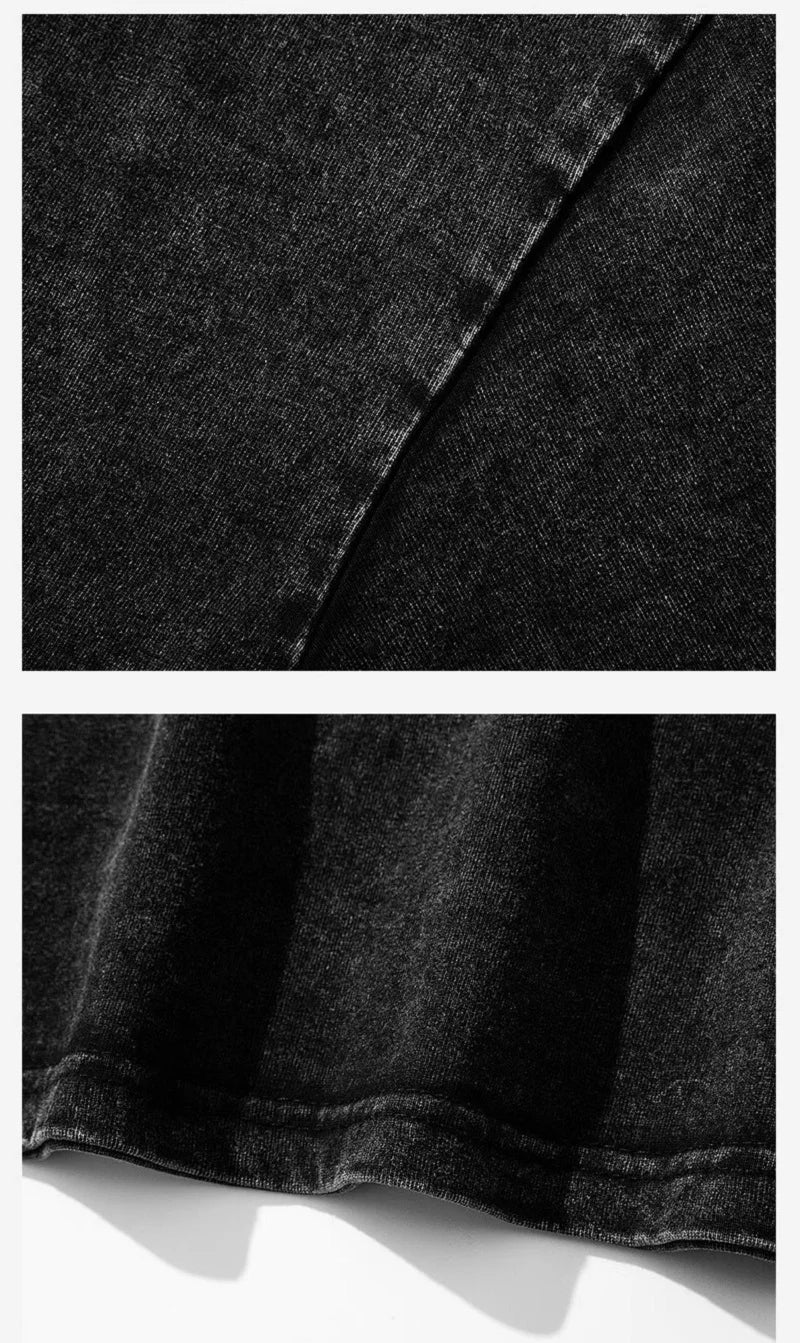 2025 Vintage Washed T-Shirts Street Hip Hop Retro Punk T Shirt women Harajuku Casual Cotton Short Sleeve Acid Wash TShirts top