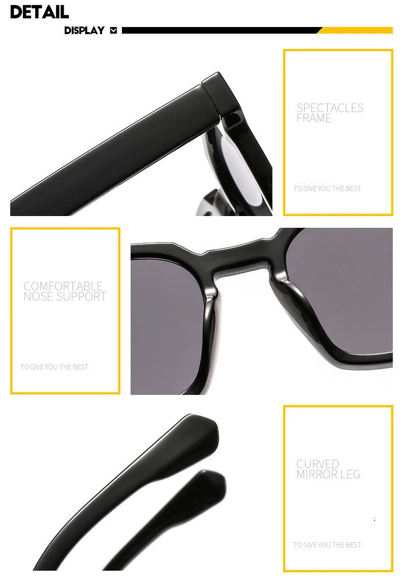 New Unisex Rectangle Vintage Sunglasses 2023 Fashion Design Retro Sun Glasses Female Lady Eyeglass Cat Eye Casual Goggles UV400