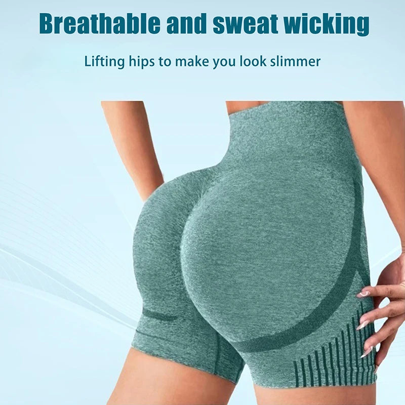 Women Yoga Shorts High Waist Workout Shorts Fitness Yoga Lift Butt Fitness Ladies Yoga Gym Running Short Pants Sportswear