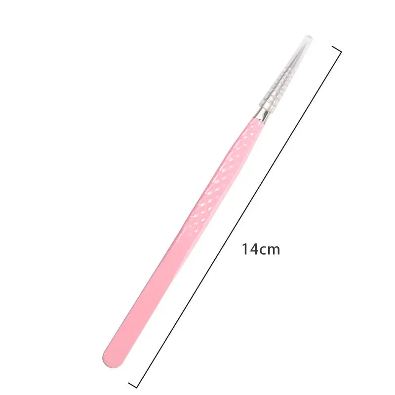 1pcs Fiber Tip Eyelash Extension Tweezers Stainless Steel Eyebrow Clip Lash Lifting High Precise Eyelashes Tweezer Makeup Tool