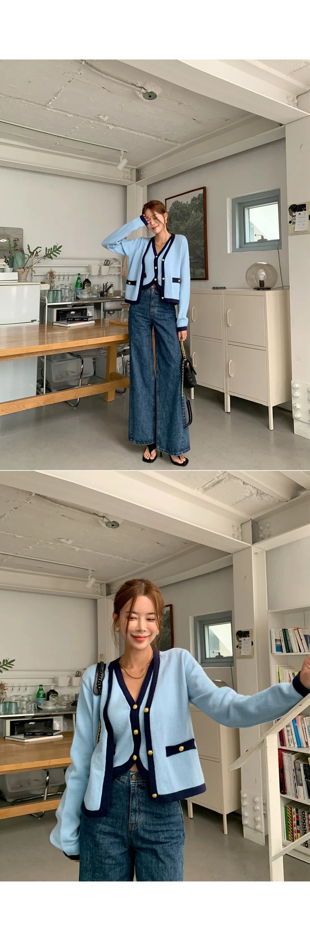 New High Quality Spring Knitted Long Sleeve V-neck Cardigan Coat + Sexy Short Camisole Crop Top Sweater Two Piece Sets Elegant