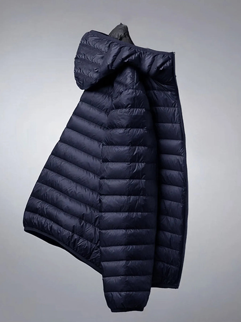 Winter Men's Lightweight Casual Cotton Jacket Suitable for Outdoor Sports, Windproof and Warm, Men's Hooded Solid Color Simple Cotton Coat