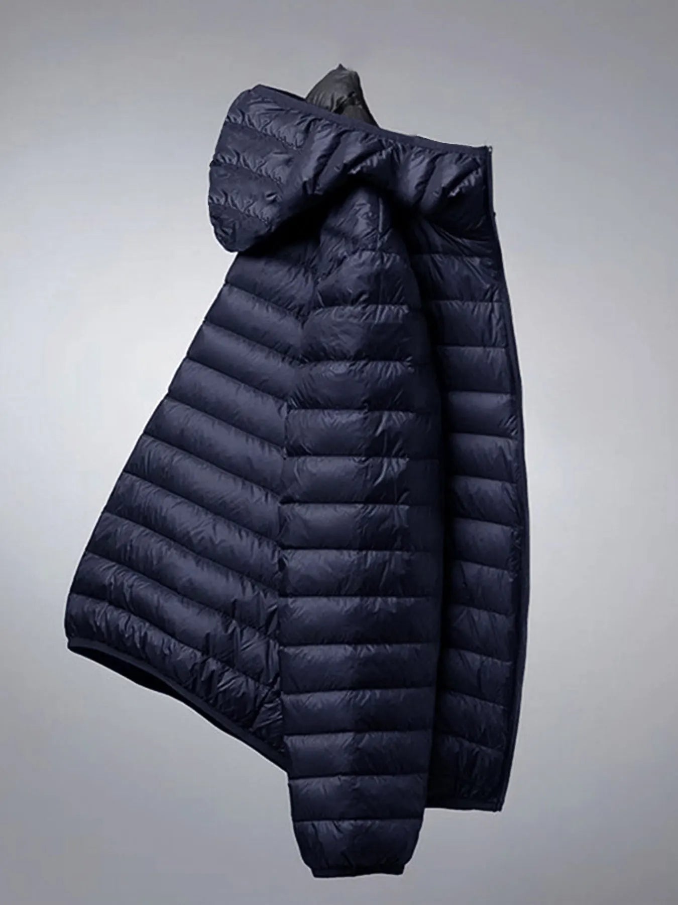 Winter Men's Lightweight Casual Cotton Jacket Suitable for Outdoor Sports, Windproof and Warm, Men's Hooded Solid Color Simple Cotton Coat