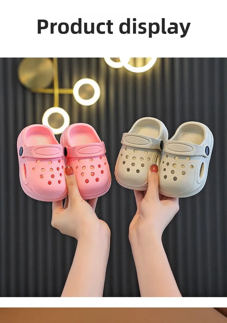 2026 Kids Sandals Hole Children's Shoes Slippers Soft Anti-Skid Simple DIY Design Hole Baby Shoes Sandy Beach For Boys Girls