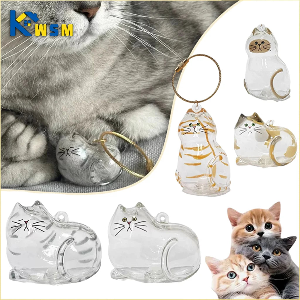 Pet Hair Keepsake Memorial Bottle for Cat Fur Transparent Storage Container for DIY Decoration Gift for Pet Lovers Home Display