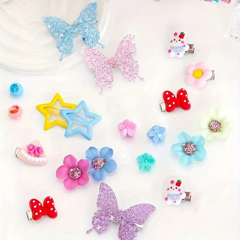510-piece set of colorful bow, flower, and small star accessories - a cute hair accessory set that children love.