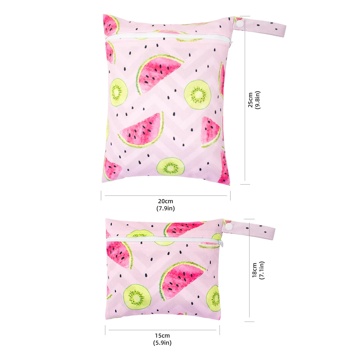 2pcs Set Smooth Zipper Pocket Multi-Scenario Use Can Be Hung Waterproof Reusable Diaper Cover WetBag Washable Yoga Bag