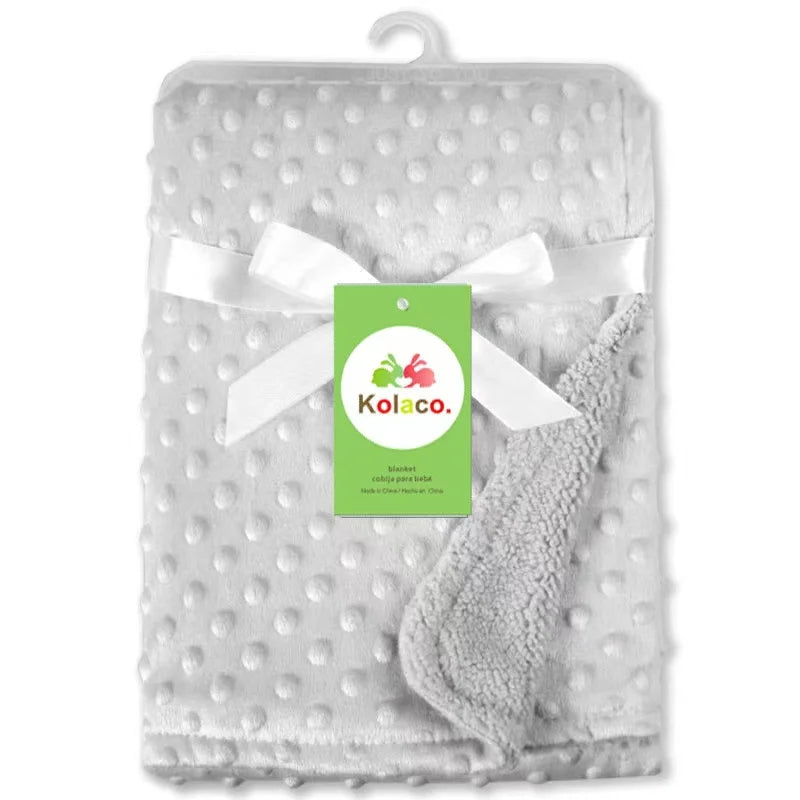 Baby Blanket & Swaddling Newborn Thermal Soft Fleece Blanket Winter Solid Bedding Set Cotton Quilt Infant Bedding Swaddle Wrap