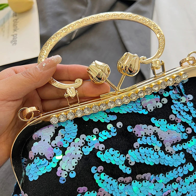 Fashion Paillette Evening Bag Women Glittering Clutch Purse Handbag Designer Luxury Wallets Party Female Shoulder Crossbody Bag