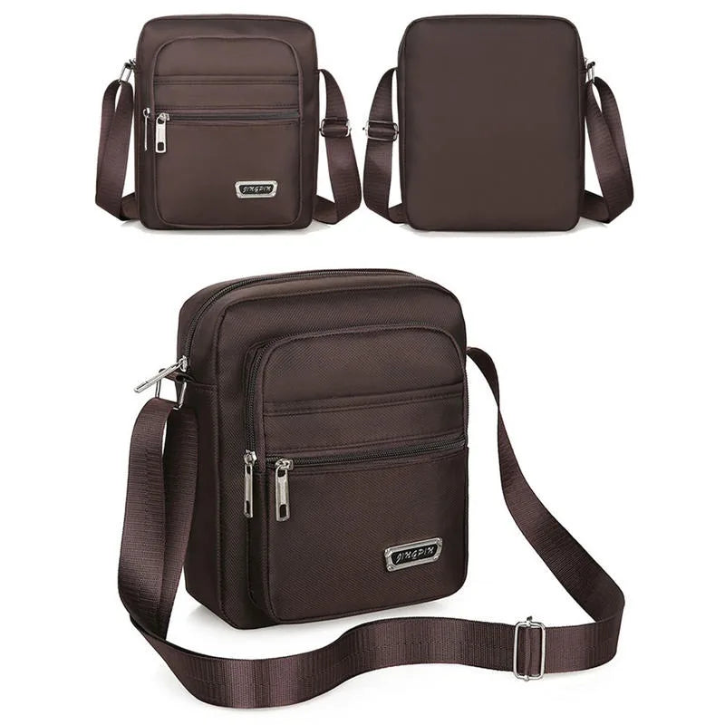 Men's Nylon Shoulder Bag Business Leisure Large Capacity Portable Handbag Multi Layer Waterproof Summer Male's Crossbody Bags