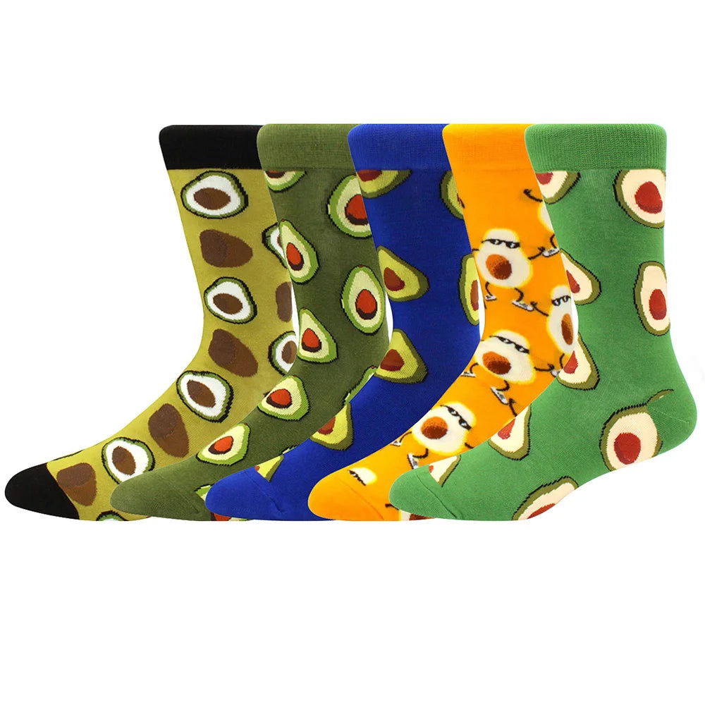 5 Pairs New High Quality Combed Cotton Men Socks Women Happy Fashion Novelty Skateboard Crew Casual Funny Socks for Men