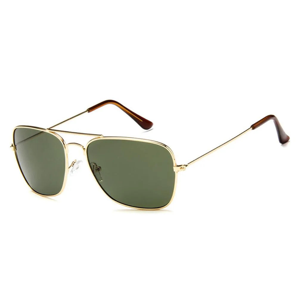 Shonemes Square Sunglasses Vintage Double Bridge Driving Shades Metal Frame Outdoor UV400 Sun Glasses for Men Women