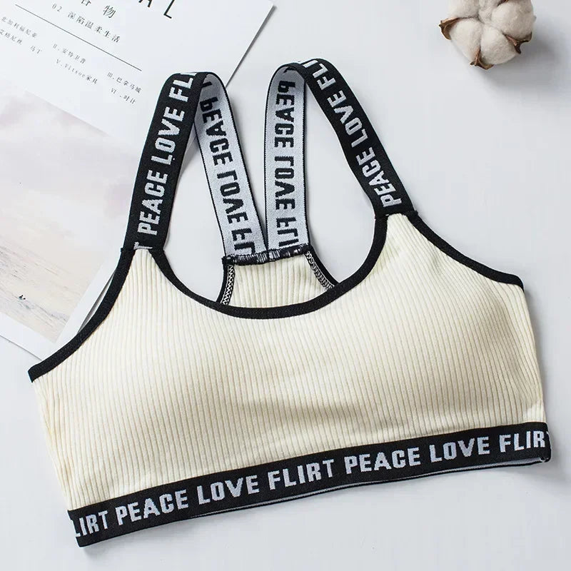 Women's Sports Bra Push Up Fitness Bra Yoga Bra Sport Underwear Running Gym Fitness Tops Black White Letters Seamless Underwear