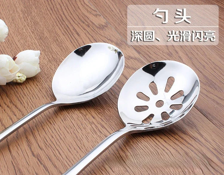 Stainless Steel Slotted Serving Spoons, Creative Male Spoon, Dinner Tableware, Skimming Tools, Kitchen Utensils, Self-Service, 2