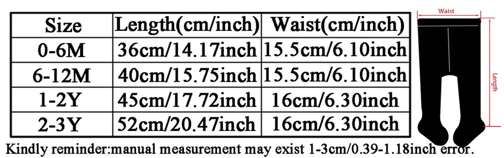 1 Pair of Infant Knitted Tight Panyhose, Soft Traceable Cotton Leggings White, Black Toddler Pants for 0-72 Months Baby Girls Wear