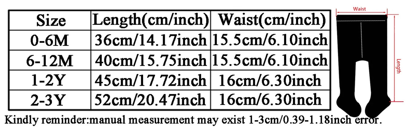 1 Pair of Infant Knitted Tight Panyhose, Soft Traceable Cotton Leggings White, Black Toddler Pants for 0-72 Months Baby Girls Wear