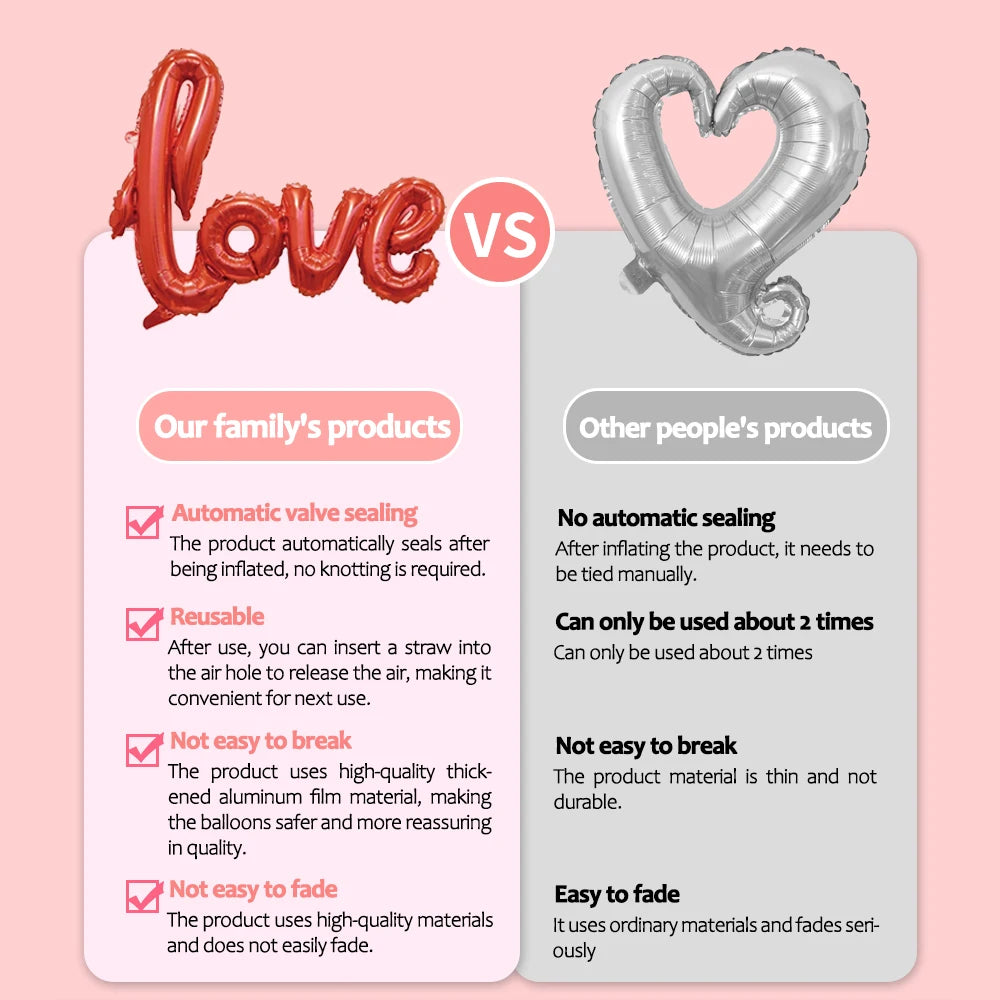 LOVE Letter Foil Mylar Balloon for Wedding Valentine's Day Anniversary Birthday Party Decor Background Arch wreath DIY Supplie