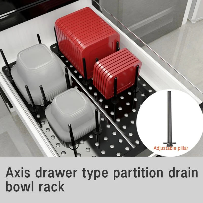 Kitchen Organizer Sink Drain Shelf Dish Drying Rack Telescopic Pan Bowl Stand Storage Drawer Adjustable Holder Home Accessories