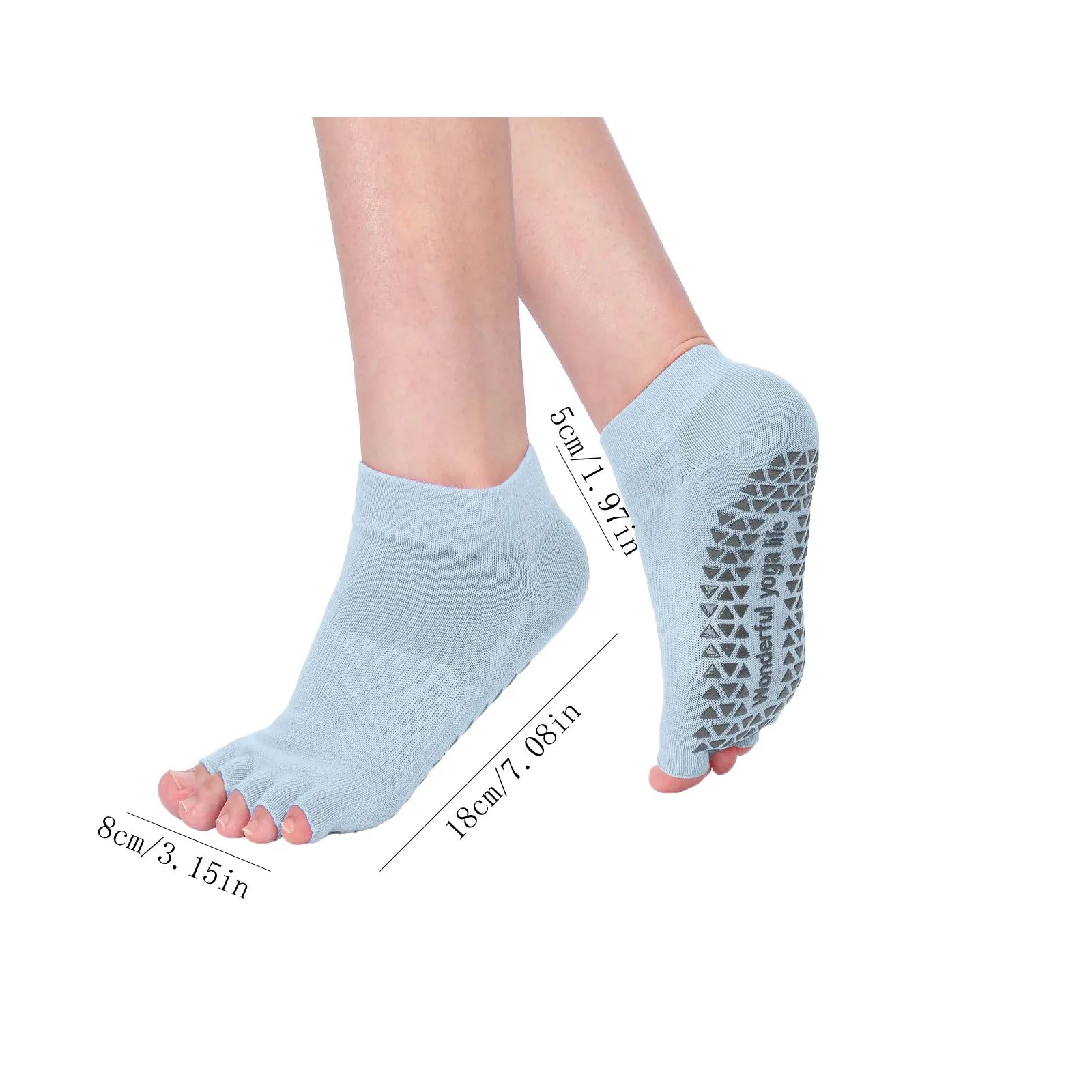 Women Yoga Five Toe Socks Breathable Anti-Slip Silicone Sport Pilates Socks Gym Fitness Dance Socks Foot Care Split Toe Socks