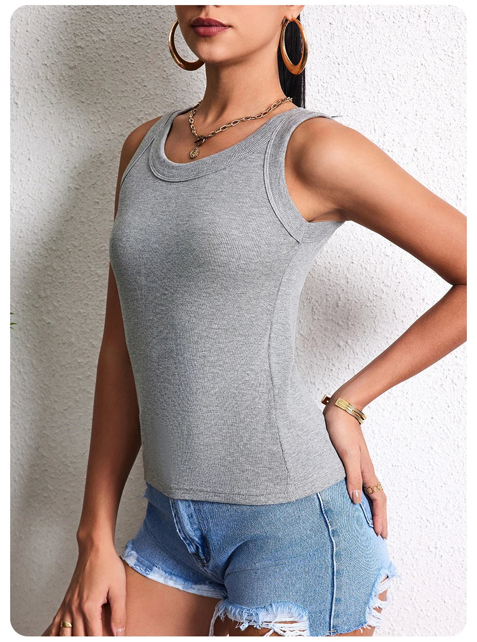 1/3 Pieces Four Seasons Thin Ladies Solid Color Joker Camisole Young Women Plus Size Comfortable and Sexy T-shirt Shirt Casual