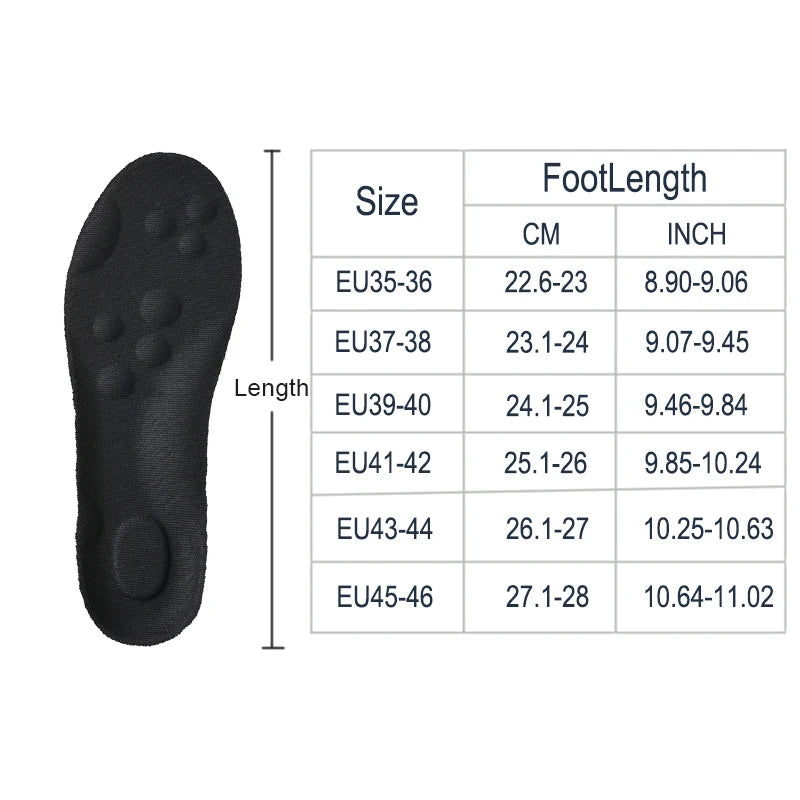 Elastic Sport Insoles – Breathable Arch Support Cushion Pads