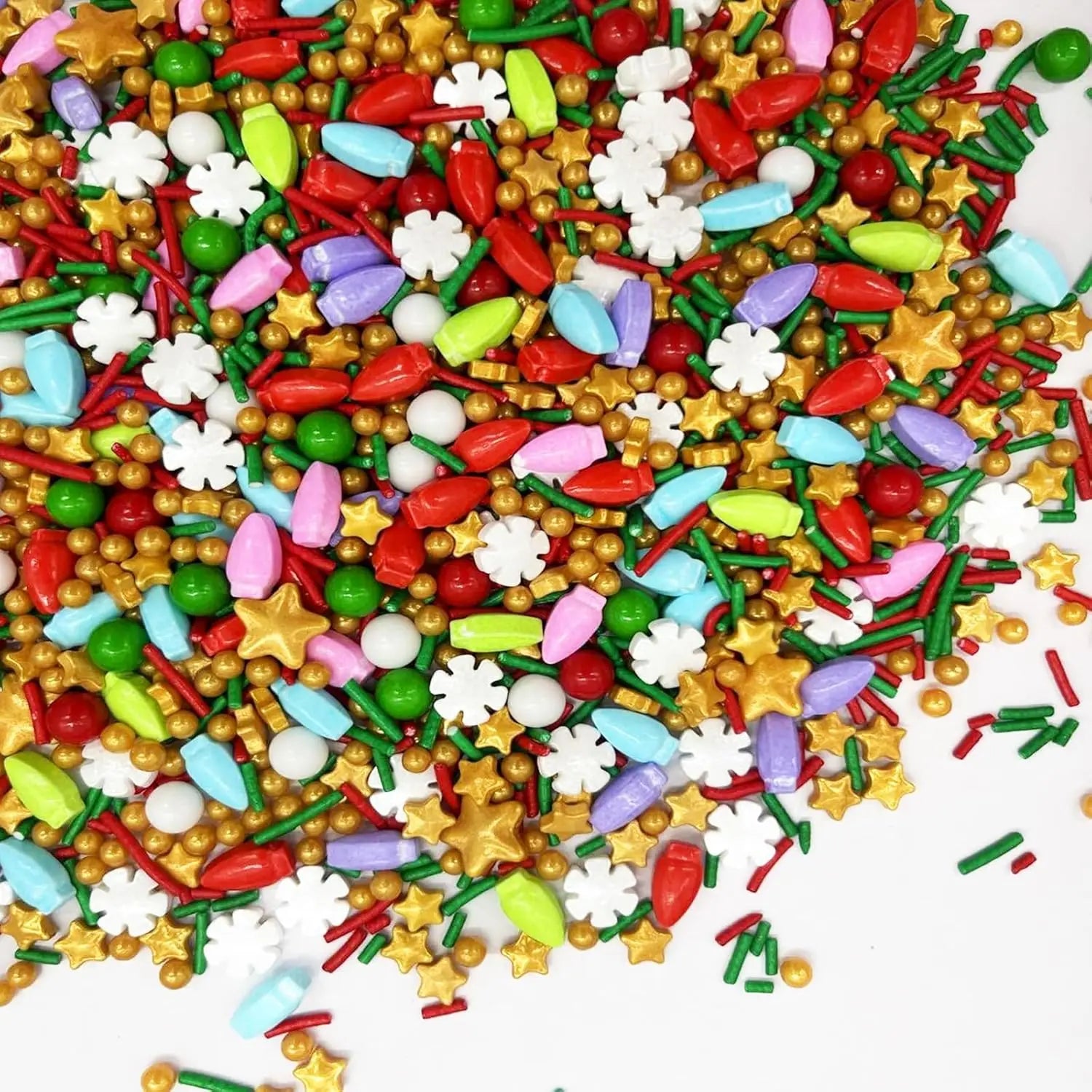 Christmas Sprinkles Mix Christmas Tree Santa Claus Sprinkles Christmas Jimmies Red and Green Sprinkle for  Cookie Baking Decor