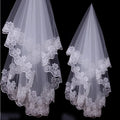 White Ivory Lace Embroidery Edge Bridal High Quality Tulle  Bride Veils 1 Layer Married Wedding Accessories 2024