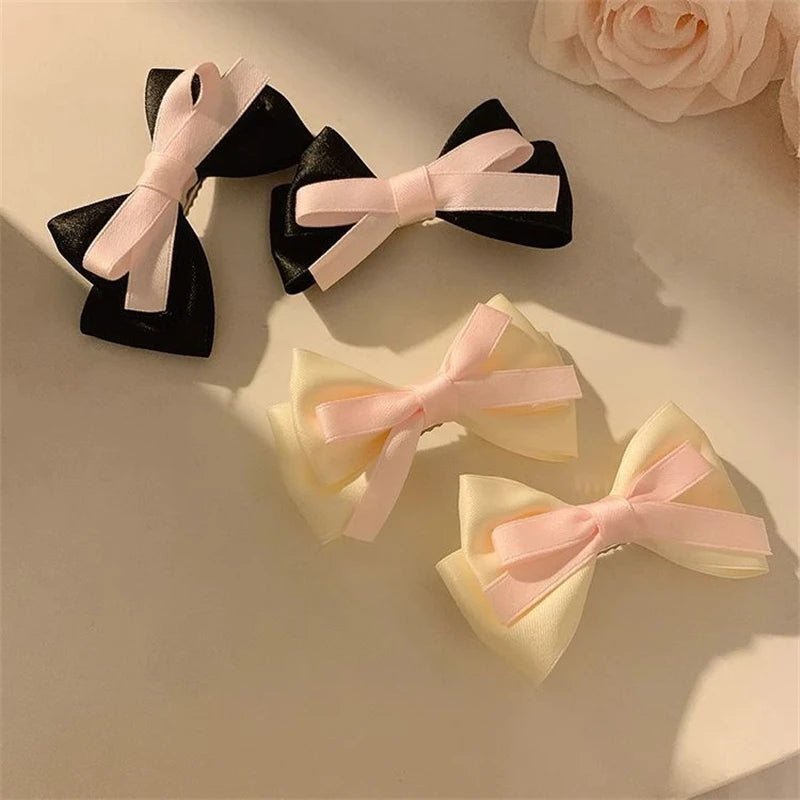 Korean Bow Headwear Sweet Girl Bowknot Princess Hair Clips Kids Bangs Clips Hair Accessories for Girl