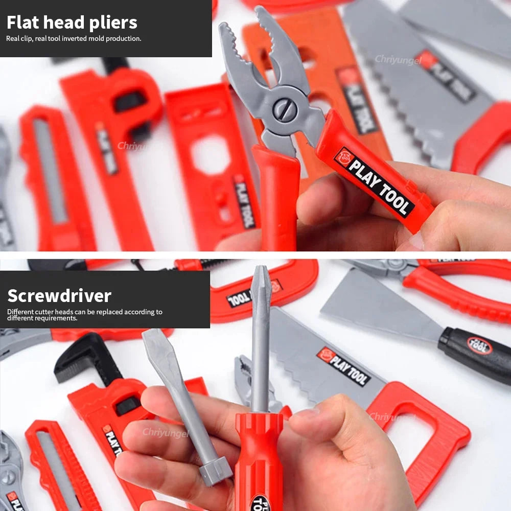 38/41 PCS Pretend Tools Kit Kids Play Repair Tool Set Plastic Construction Toys with Screwdrivers for Toddler Boys Girls Child