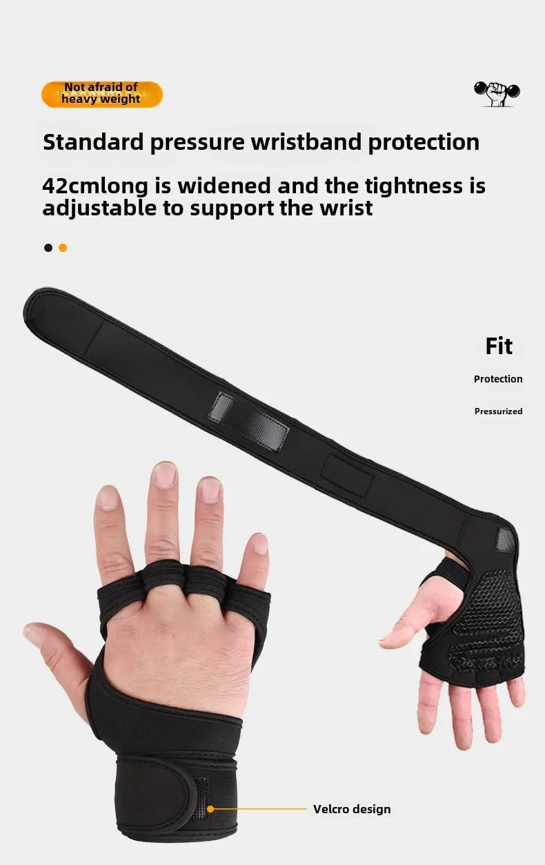 Weightlifting Training Gloves for Men Women Fitness Sports Body Building Gymnastics Gym Hand Wrist Palm Protector Gloves