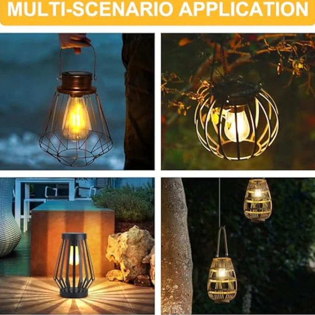 7cm Solar Lamp Base with LED Bulb LED Lamp Holder IP44 Waterproof Atmosphere Decorate Light Holder for Outdoor Camping Picnic